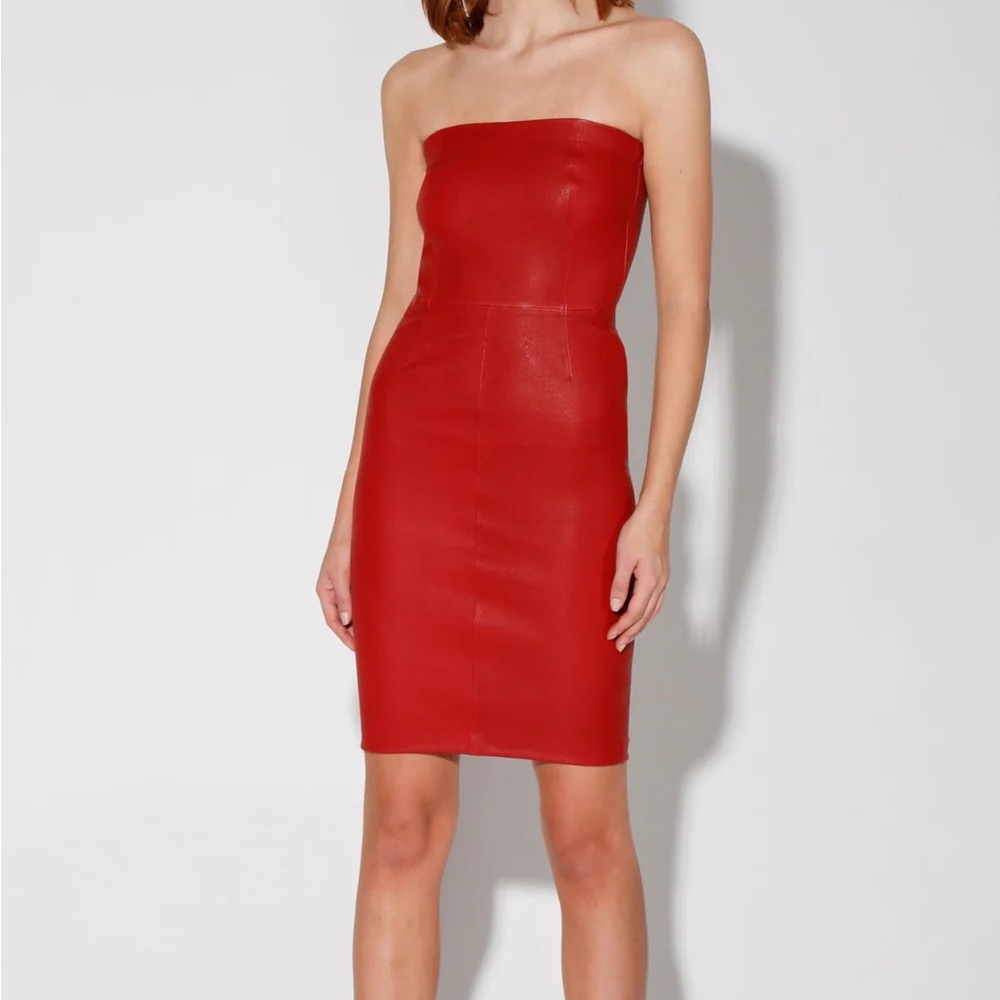NWT WALTER BAKER Alexis strapless leather dress size M *I SHIP SAME DAY!*